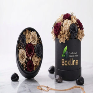 luxury black round flower box