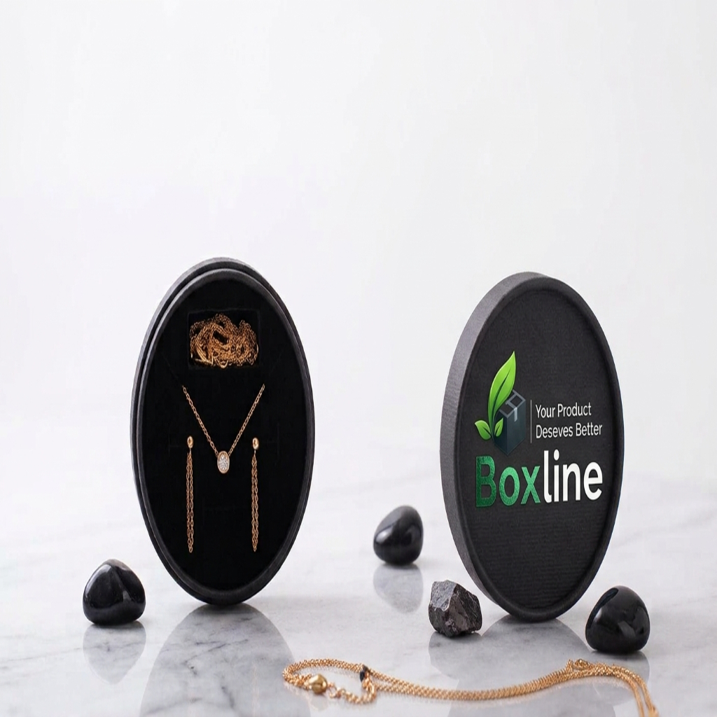 luxury black round jewelry box