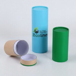 matte blue & green rigid kraft cylinder tubes